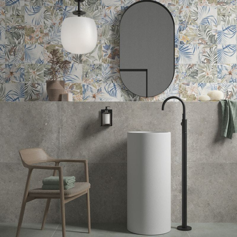 Luce pavimento in gres porcellanato effetto cemento rettificato