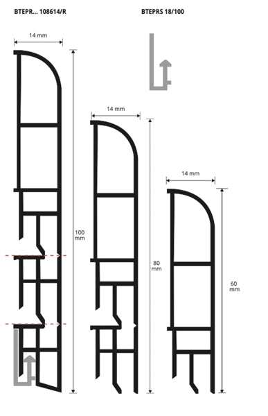 Battiscopa in PVC 3 altezze