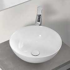 Musa Lavabo Tondo da Appoggio Ceramica Bianca Lucida