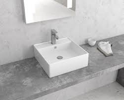 Lavabo da Appoggio Rettangolare in Ceramica Bianco Lucido