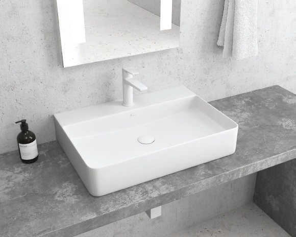 Lavabo da Appoggio Rettangolare 42x50 Ceramica Opaca