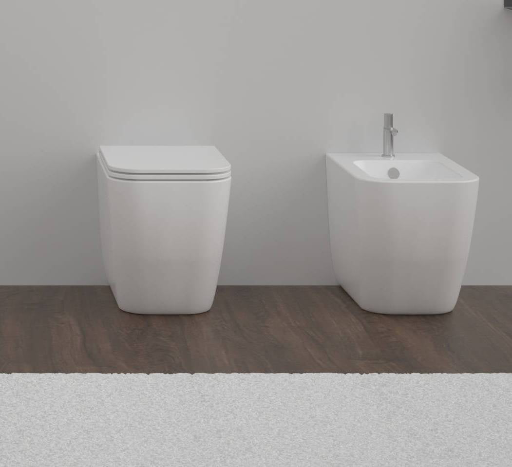 Brio Sanitari a Terra in Ceramica Bianco Lucido Easy Clean