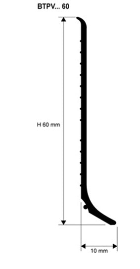 Battiscopa in PVC H6/8cm