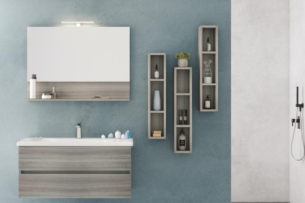 Soft Mobile Bagno 100 cm Sospeso con Cassetti e Specchio